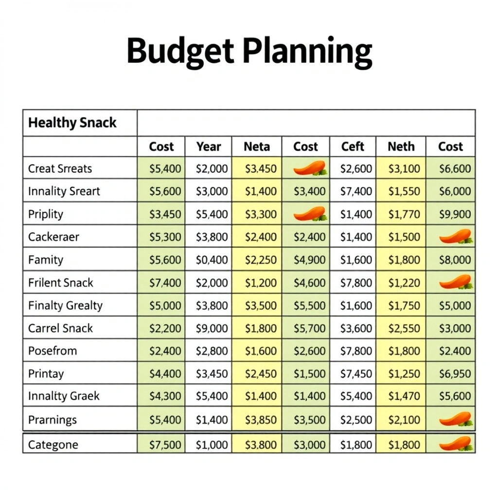 Budget planning for healthy snacks
