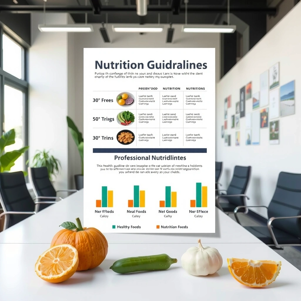 Nutrition guidelines document with healthy foods