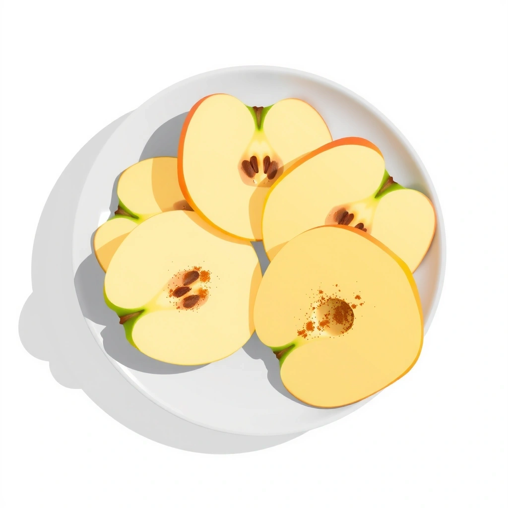 Apple slices with cinnamon