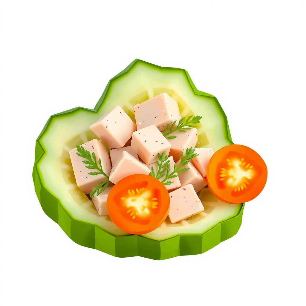 Cucumber boats with tuna salad