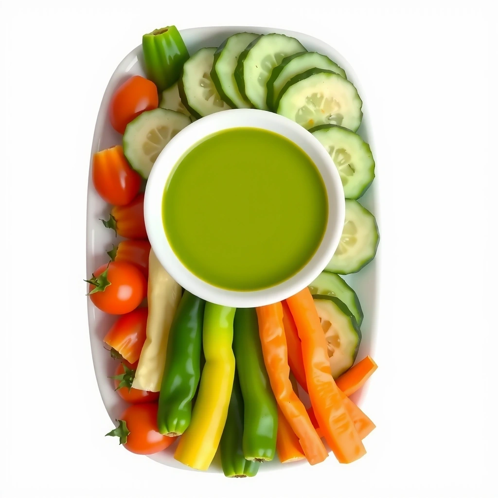 Fresh vegetable crudités with herb dip