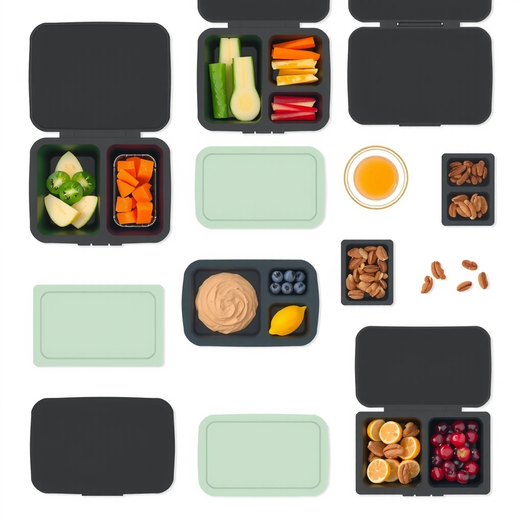 Portable snack containers and bento boxes