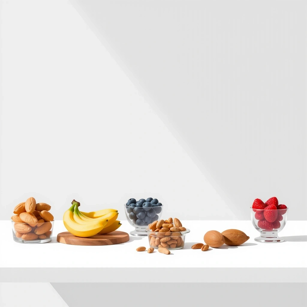 Healthy office snacks and workspace